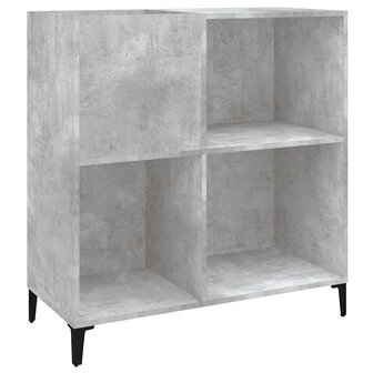 Platenkast 84,5x38x89 cm bewerkt hout betongrijs 2