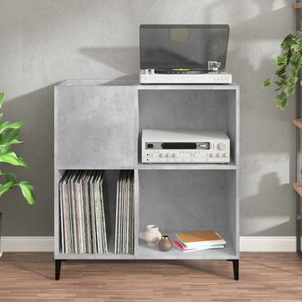 Platenkast 84,5x38x89 cm bewerkt hout betongrijs 3