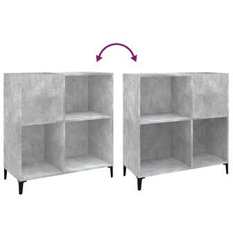 Platenkast 84,5x38x89 cm bewerkt hout betongrijs 7