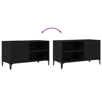Platenkast met plank Zwart Eiken 84,5 x 38 x 48 cm Bewerkt hout 9