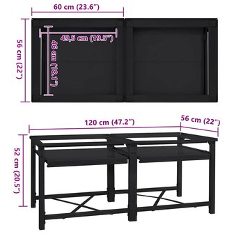 Wasmachineverhoger 2 stuks Zwart 120 x 56 x 52 cm Staal 9