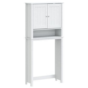 Wasmachinekast BERG 76x27x164,5 cm massief hout wit 2
