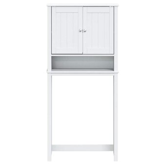 Wasmachinekast BERG 76x27x164,5 cm massief hout wit 3