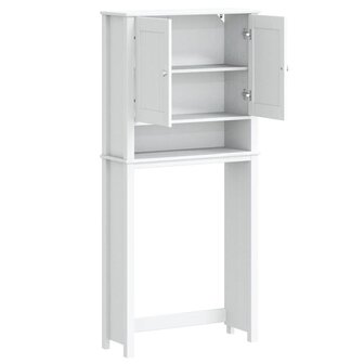 Wasmachinekast BERG 76x27x164,5 cm massief hout wit 4