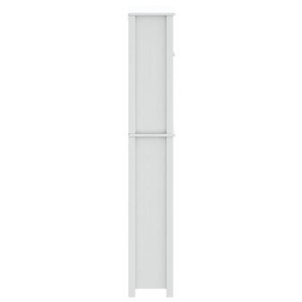 Wasmachinekast BERG 76x27x164,5 cm massief hout wit 5