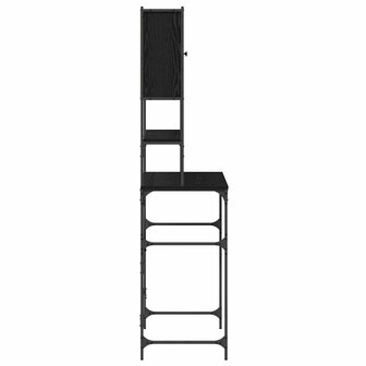 Wasmachinekast Zwart 0ak 68 x 48,5 x 194 cm Bewerkt hout 7