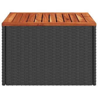 Tuintafel zwart 55x55x37 cm poly rattan en acaciahout 4