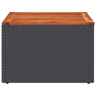 Tuintafel zwart 55x55x37 cm poly rattan en acaciahout 5