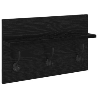 Halmeubelset met lade met plank 4 pcs Zwart Eiken Bewerkt hout 7