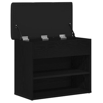 Opslagbank met plank Zwart Eiken 62 x 32 x 50 cm Bewerkt hout 5