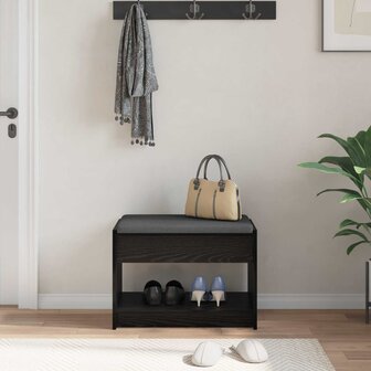 Halbank met kussen met plank Zwarte Eik 63 x 38 x 45 cm 4