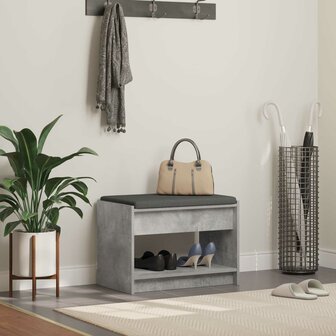 Halbank met kussen met plank Beton Grijs 63 x 38 x 45 cm 1