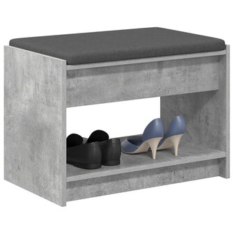 Halbank met kussen met plank Beton Grijs 63 x 38 x 45 cm 3