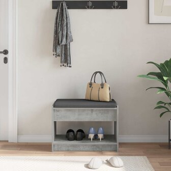 Halbank met kussen met plank Beton Grijs 63 x 38 x 45 cm 4