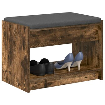 Halbank met kussen met plank Gerookte Eik 63 x 38 x 45 cm 3