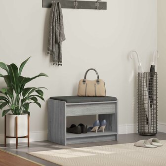 Halbank met kussen met plank Grijze Sonoma 63 x 38 x 45 cm 1