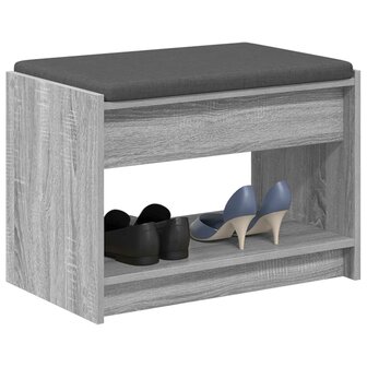 Halbank met kussen met plank Grijze Sonoma 63 x 38 x 45 cm 3