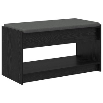 Halbank met kussen met plank Zwarte Eik 83 x 38 x 45 cm 2