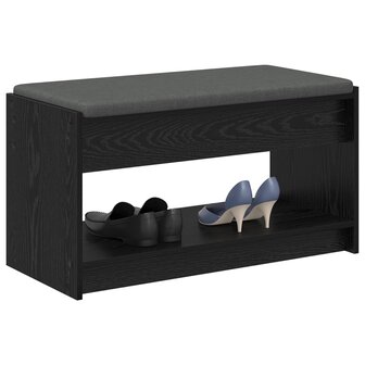 Halbank met kussen met plank Zwarte Eik 83 x 38 x 45 cm 3