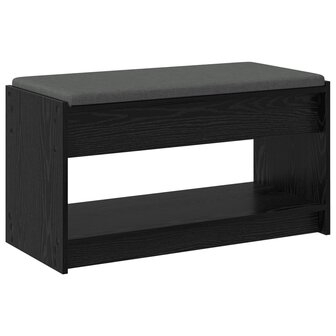 Halbank met kussen met plank Zwarte Eik 83 x 38 x 45 cm 7