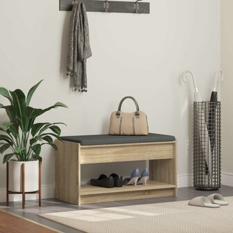 Halbank met kussen met plank Sonoma Eiken 83 x 38 x 45 cm 1