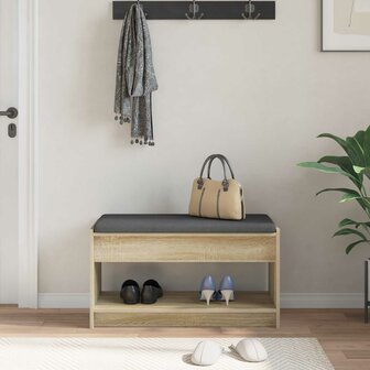 Halbank met kussen met plank Sonoma Eiken 83 x 38 x 45 cm 4