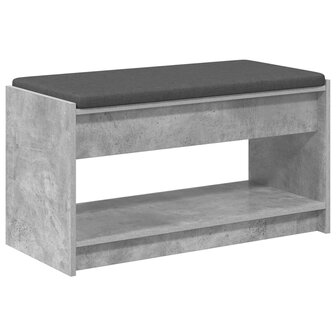 Halbank met kussen met plank Beton Grijs 83 x 38 x 45 cm 2