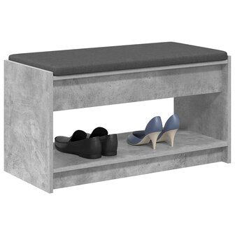 Halbank met kussen met plank Beton Grijs 83 x 38 x 45 cm 3