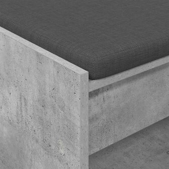 Halbank met kussen met plank Beton Grijs 83 x 38 x 45 cm 8
