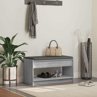 Halbank met kussen met plank Grijze Sonoma 83 x 38 x 45 cm 1