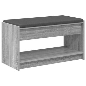 Halbank met kussen met plank Grijze Sonoma 83 x 38 x 45 cm 2
