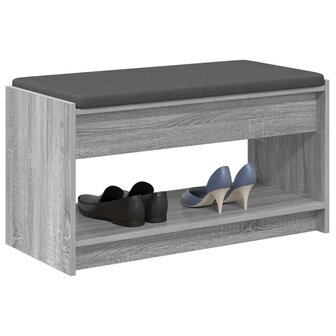 Halbank met kussen met plank Grijze Sonoma 83 x 38 x 45 cm 3