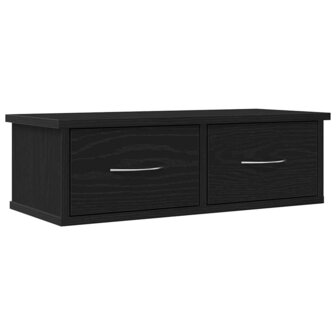 Wandkast met lade Zwart Eiken 60 x 26 x 18,5 cm Bewerkt hout 2