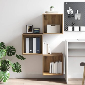 Wandkast met plank Artisan Eiken 37 x 37 x 37 cm Bewerkt hout 4