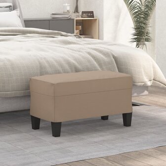 Bankje 70x35x41 cm kunstleer cappuccinokleurig 1