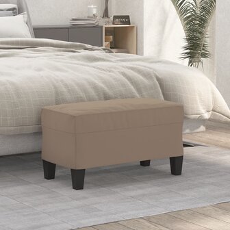 Bankje 70x35x41 cm microvezelstof taupe 1
