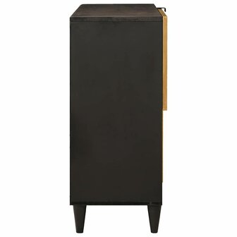 Bijzetkast Zwart en Goud 80 x 33,5 x 75 cm Massief Mango Hout 4