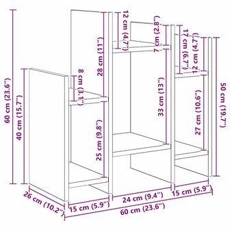 Bijzetkast Oudhout 60 x 26 x 60 cm Bewerkt hout 8
