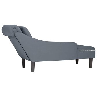 Chaise longue met kussen&amp;rechterarmleuning fluweel donkergrijs 6