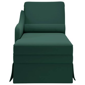 Chaise longue met bolster&amp;rechterarmleuning fluweel donkergroen 4