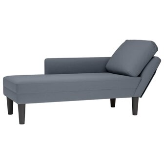 Chaise longue met kussen&amp;rechterarmleuning fluweel donkergrijs 1