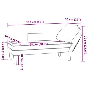 Chaise longue met kussen&amp;rechterarmleuning fluweel donkergroen 9