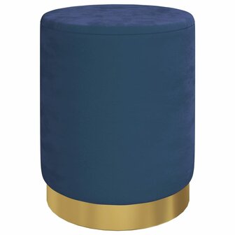 Hocker met opbergruimte rond fluweel 31 x 37 cm blauw 2