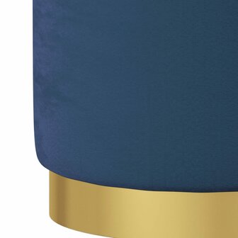 Hocker met opbergruimte rond fluweel 31 x 37 cm blauw 4