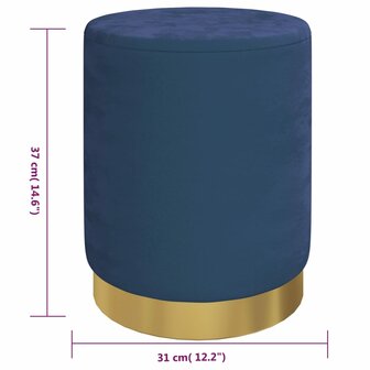 Hocker met opbergruimte rond fluweel 31 x 37 cm blauw 6