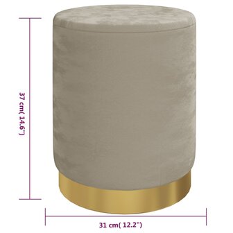 Hocker met opbergruimte rond fluweel 31 x 37 cm donkergrijs 6