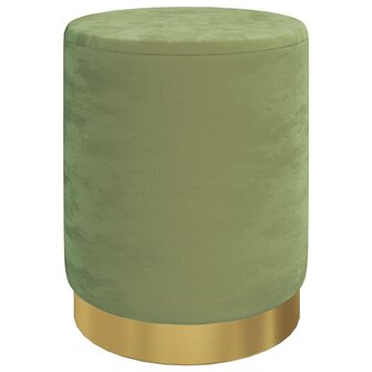 Hocker met opbergruimte rond fluweel 31 x 37 cm mosterdgroen 2