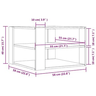 Salontafel 58x58x40 cm bewerkt hout zwart 9