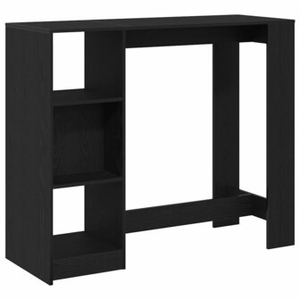 Bartafel met plank Zwart Eiken 124 x 46 x 103.5 cm Bewerkt hout 2