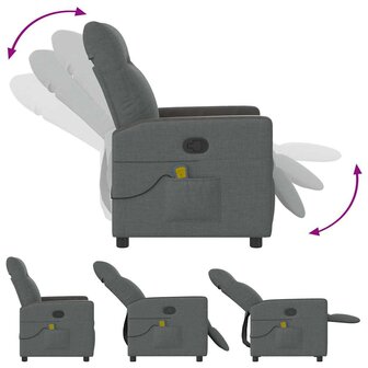 Massagestoel Donkergrijze Stof 6